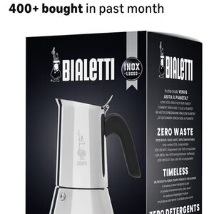 Bialetti Stainless Steel Stovetop Moka Pot - Silver & Black